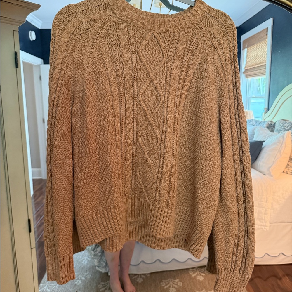 GapWomen’s Cable Knit Sweater in Camel 100% cotton
